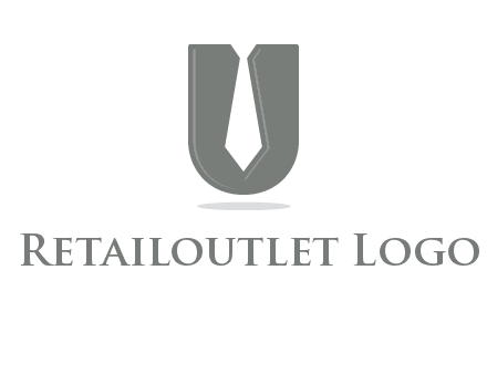 letter U logo with tie icon