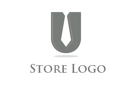 letter U logo with tie icon