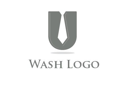 letter U logo with tie icon