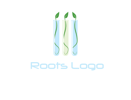 leaves in test tubes research logo