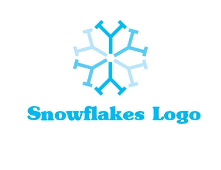 letter Y in rotation forming snowflake