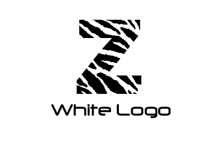 letter Z with zebra pattern