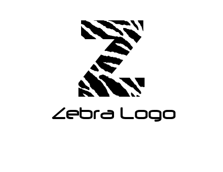 letter Z with zebra pattern