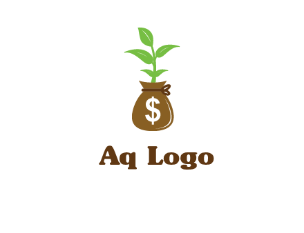 money bag with plant