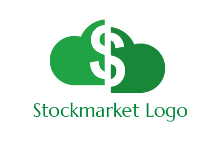 cloud shape with dollar logo