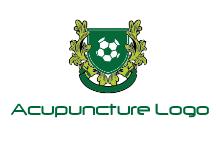 green leaf and football shield logo