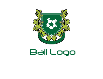 green leaf and football shield logo