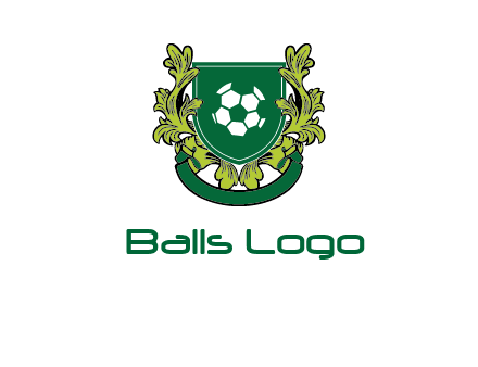 green leaf and football shield logo