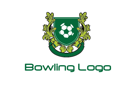 green leaf and football shield logo