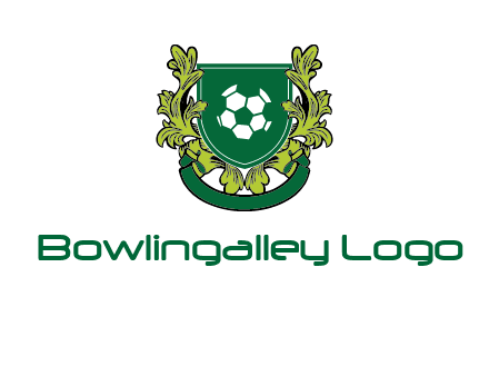 green leaf and football shield logo