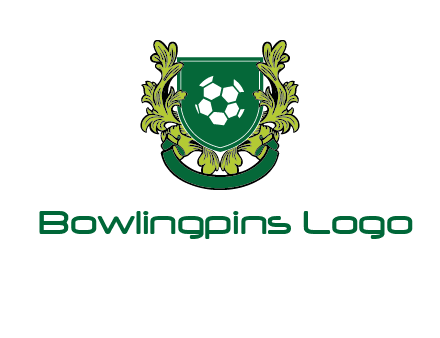 green leaf and football shield logo