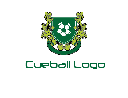 green leaf and football shield logo