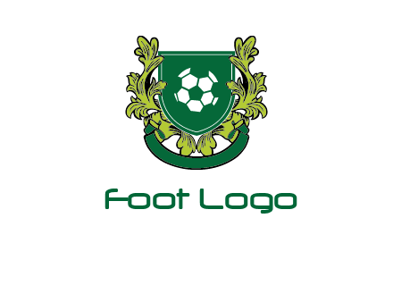 green leaf and football shield logo