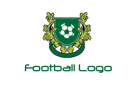 green leaf and football shield logo