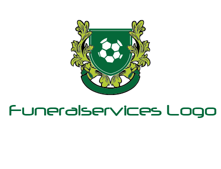 green leaf and football shield logo