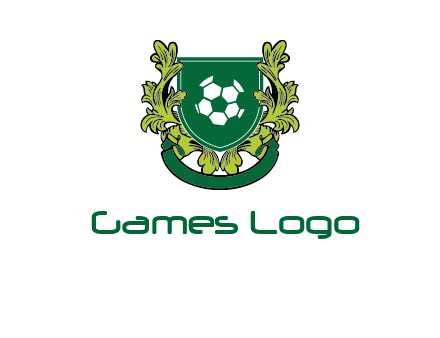 green leaf and football shield logo