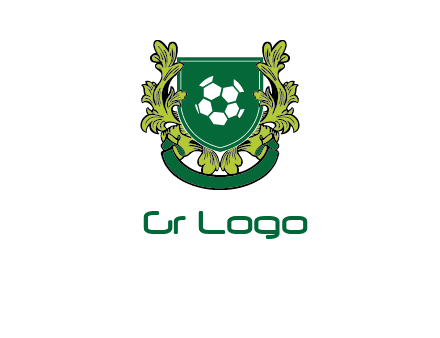 green leaf and football shield logo