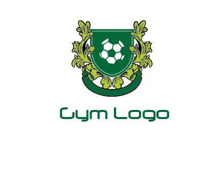 green leaf and football shield logo