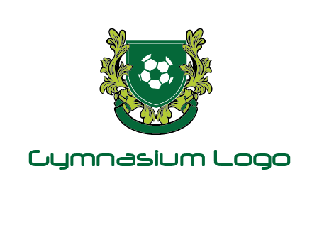 green leaf and football shield logo