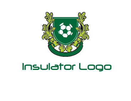 green leaf and football shield logo