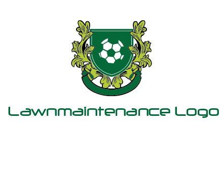 green leaf and football shield logo