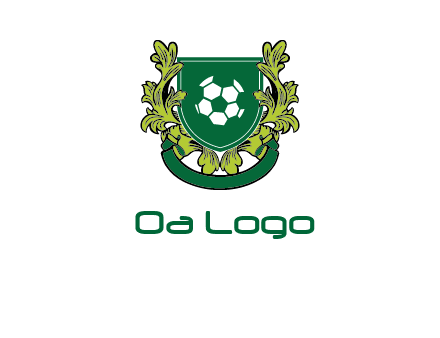 green leaf and football shield logo