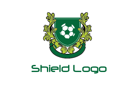 green leaf and football shield logo