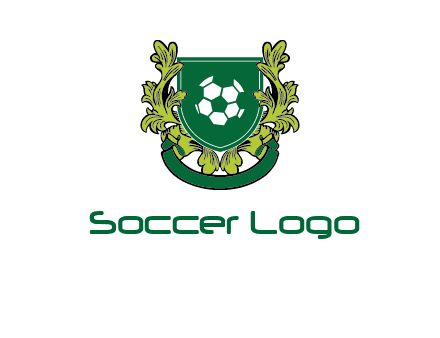 green leaf and football shield logo