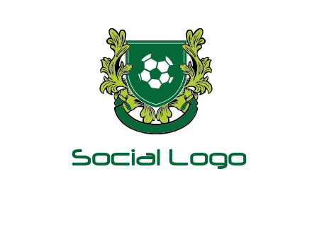 green leaf and football shield logo