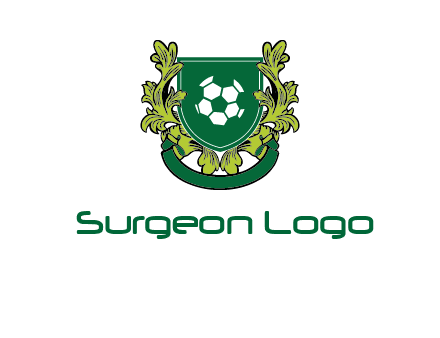 green leaf and football shield logo