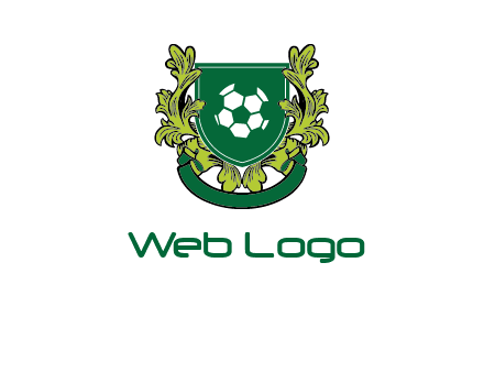 green leaf and football shield logo