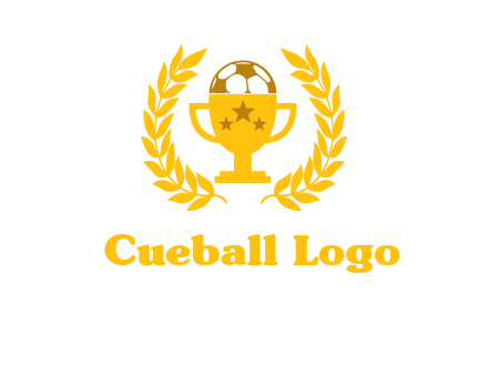 champion cup with football logo