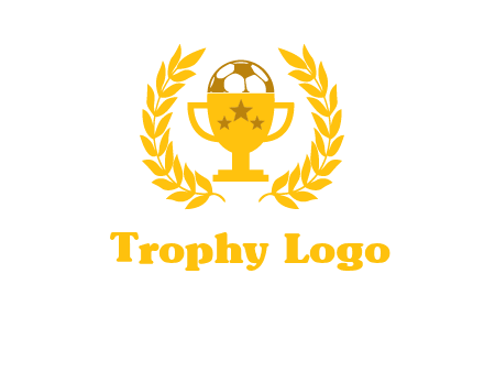 champion cup with football logo