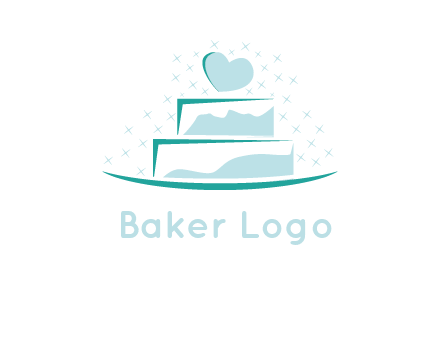 heart and stars on cake logo