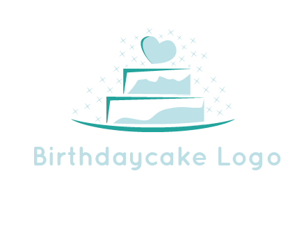 heart and stars on cake logo