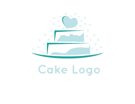 heart and stars on cake logo