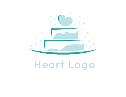 heart and stars on cake logo