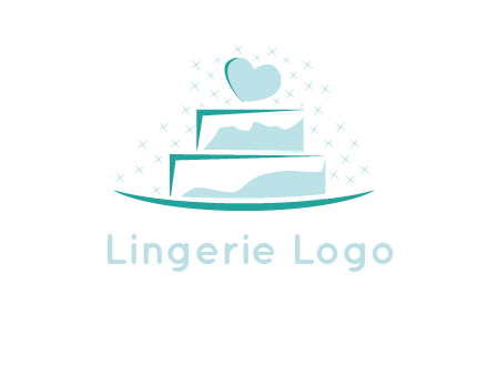 heart and stars on cake logo