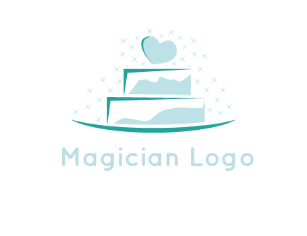 heart and stars on cake logo