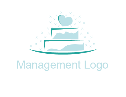 heart and stars on cake logo