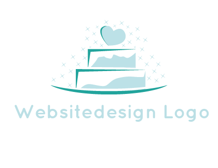 heart and stars on cake logo