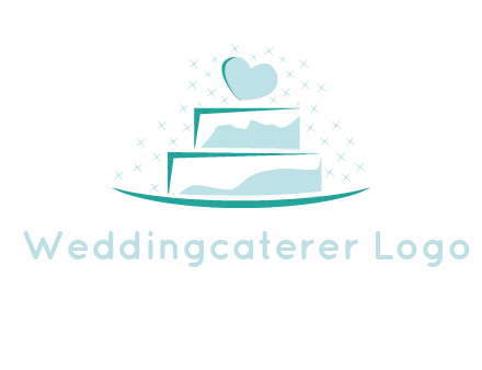 heart and stars on cake logo