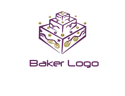 3 level 3d cake logo