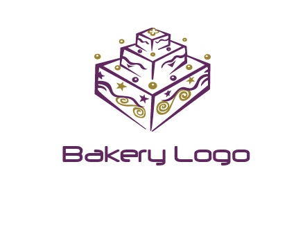 3 level 3d cake logo