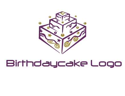 3 level 3d cake logo