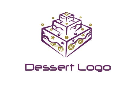 3 level 3d cake logo