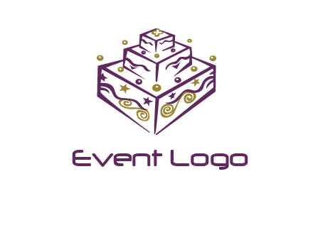 3 level 3d cake logo