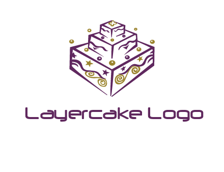 3 level 3d cake logo