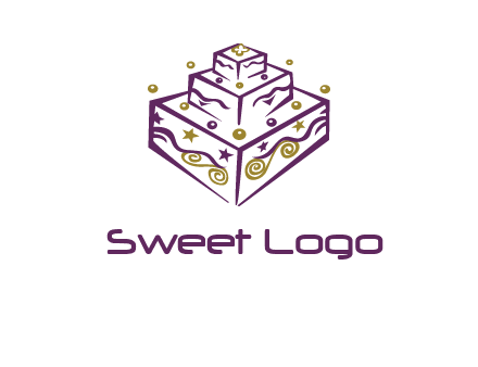 3 level 3d cake logo