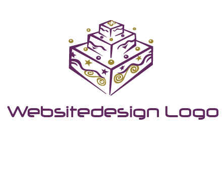 3 level 3d cake logo